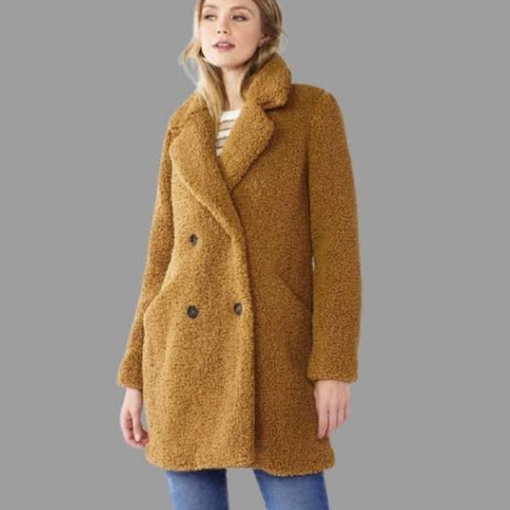 Women's Tan Nine West Teddy Coat